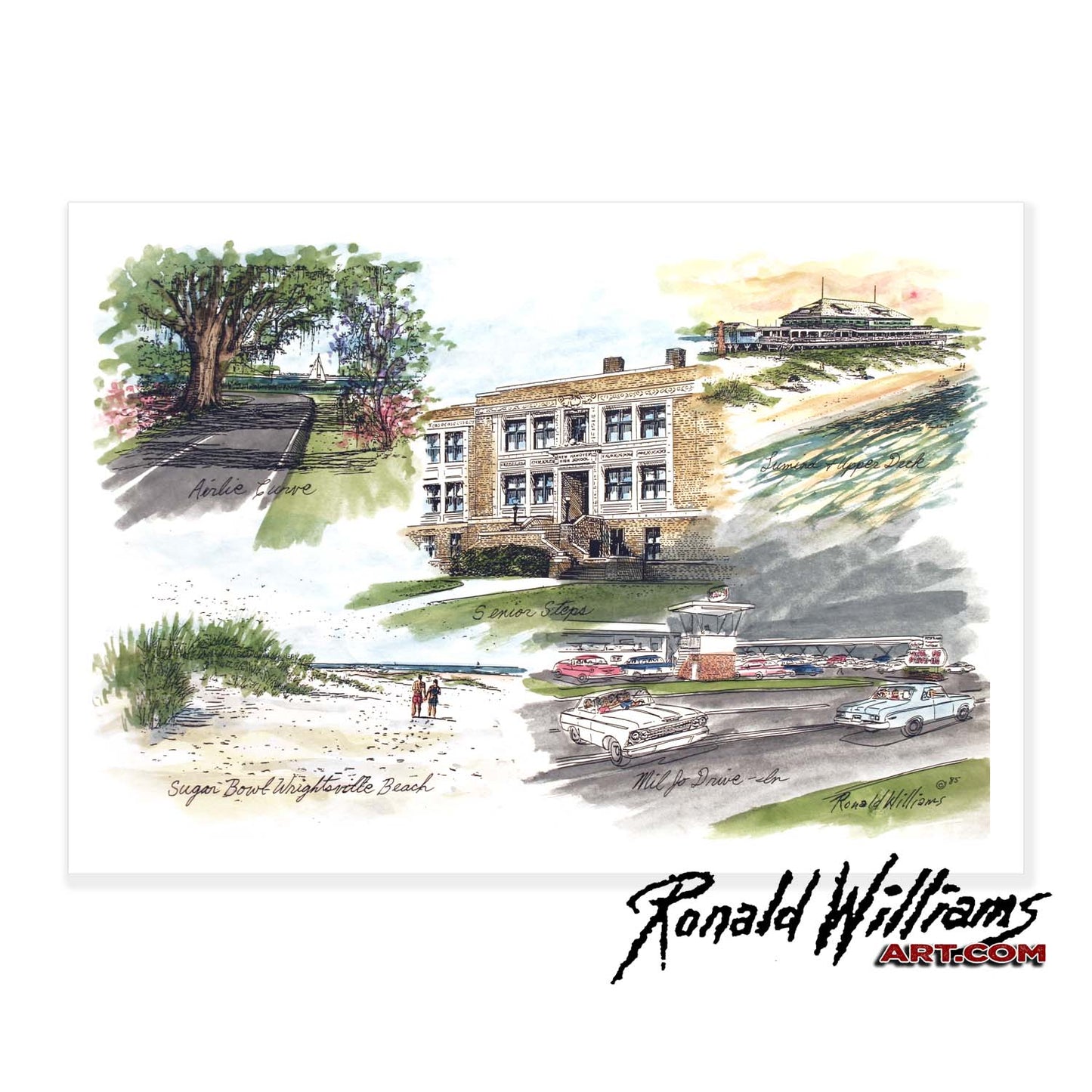 Prints - Historic Wilmington North Carolina Landmarks Collage #2