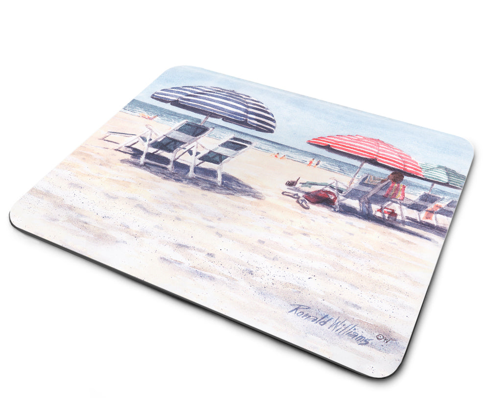 Mouse Pad - Enjoying The Beach Unber Our Beach Umbrella