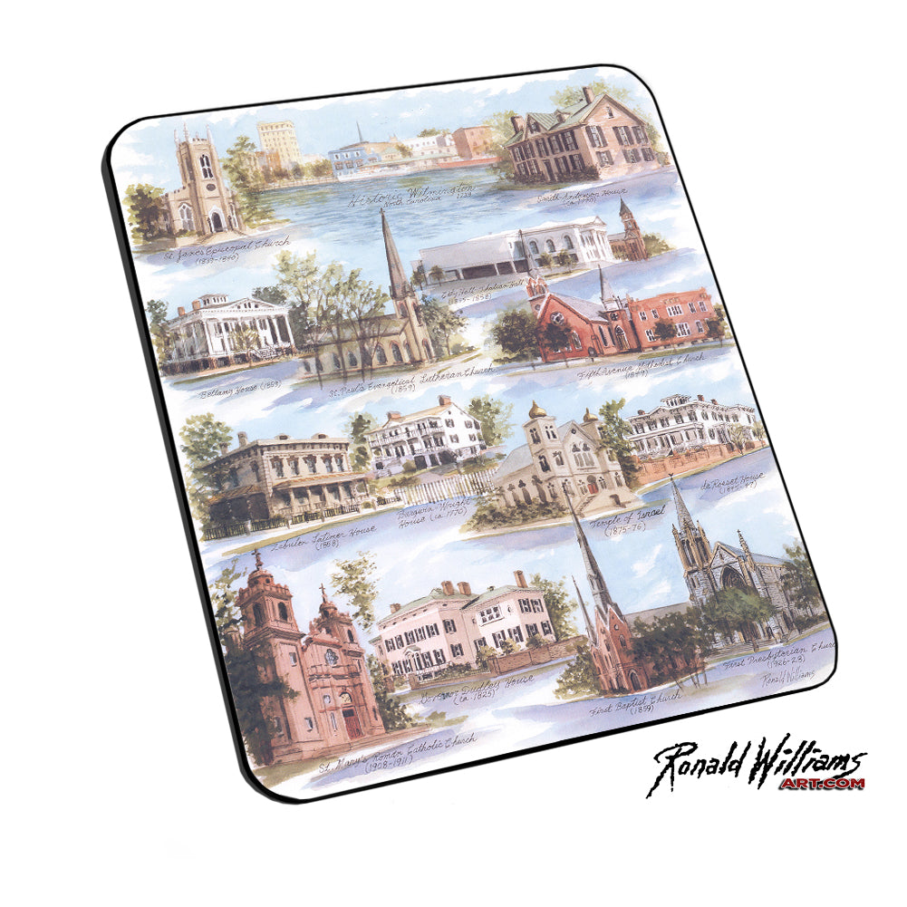 Mouse Pad - Historic Wilmington North Carolina Landmarks Collage