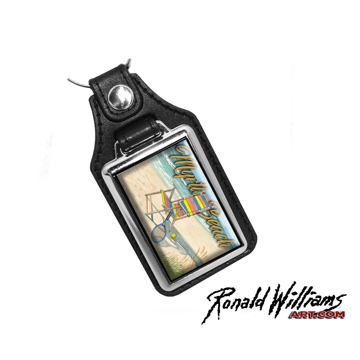 Key Ring - Myrtle Beach SC Tennis Racquet on the Beach