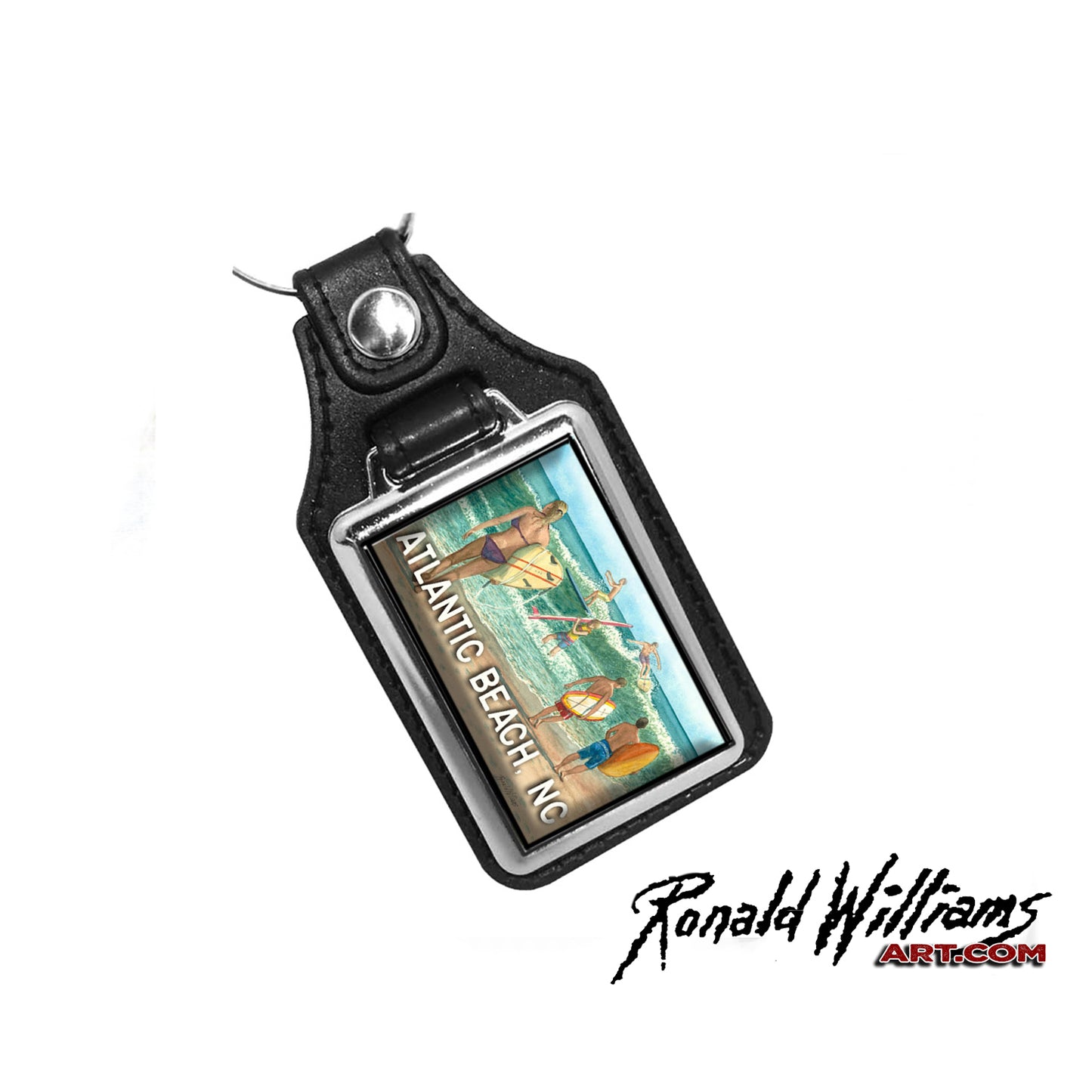 Key Ring - Surfing Scene Atlantic Beach North Carolina