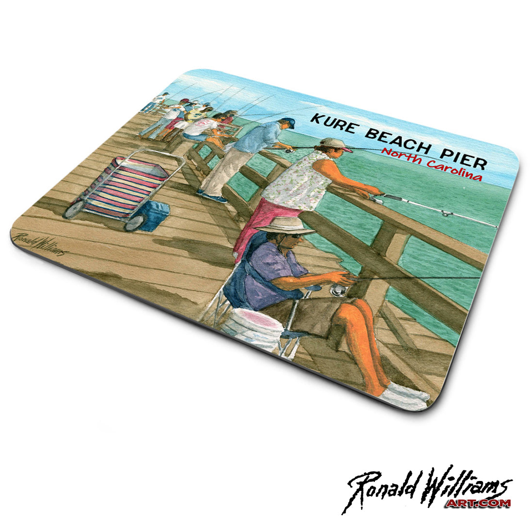 Mouse Pad - Fishing Off The Kure Beach Fishing Pier