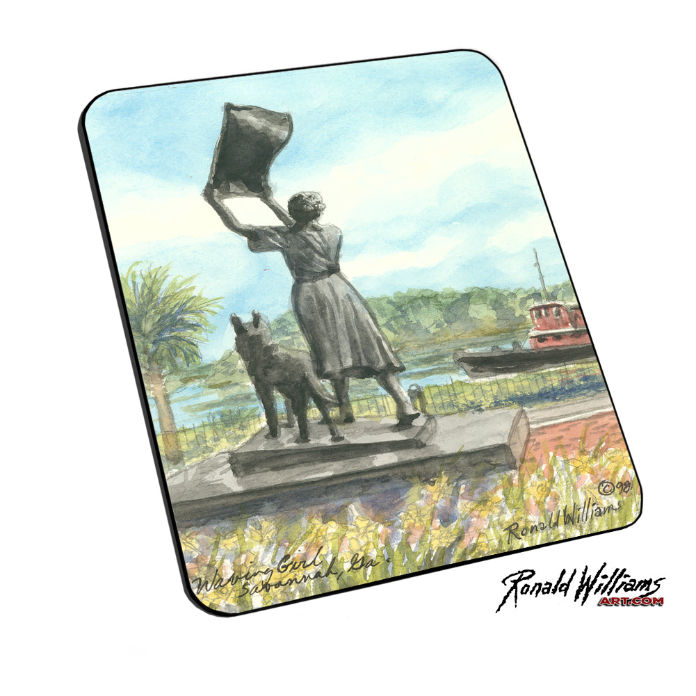 Mouse Pad - Waving Girl Statue Savannah Georgia