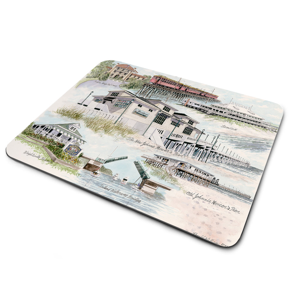 Mouse Pad - Wrightsville Beach North Carolina Landmark Montage