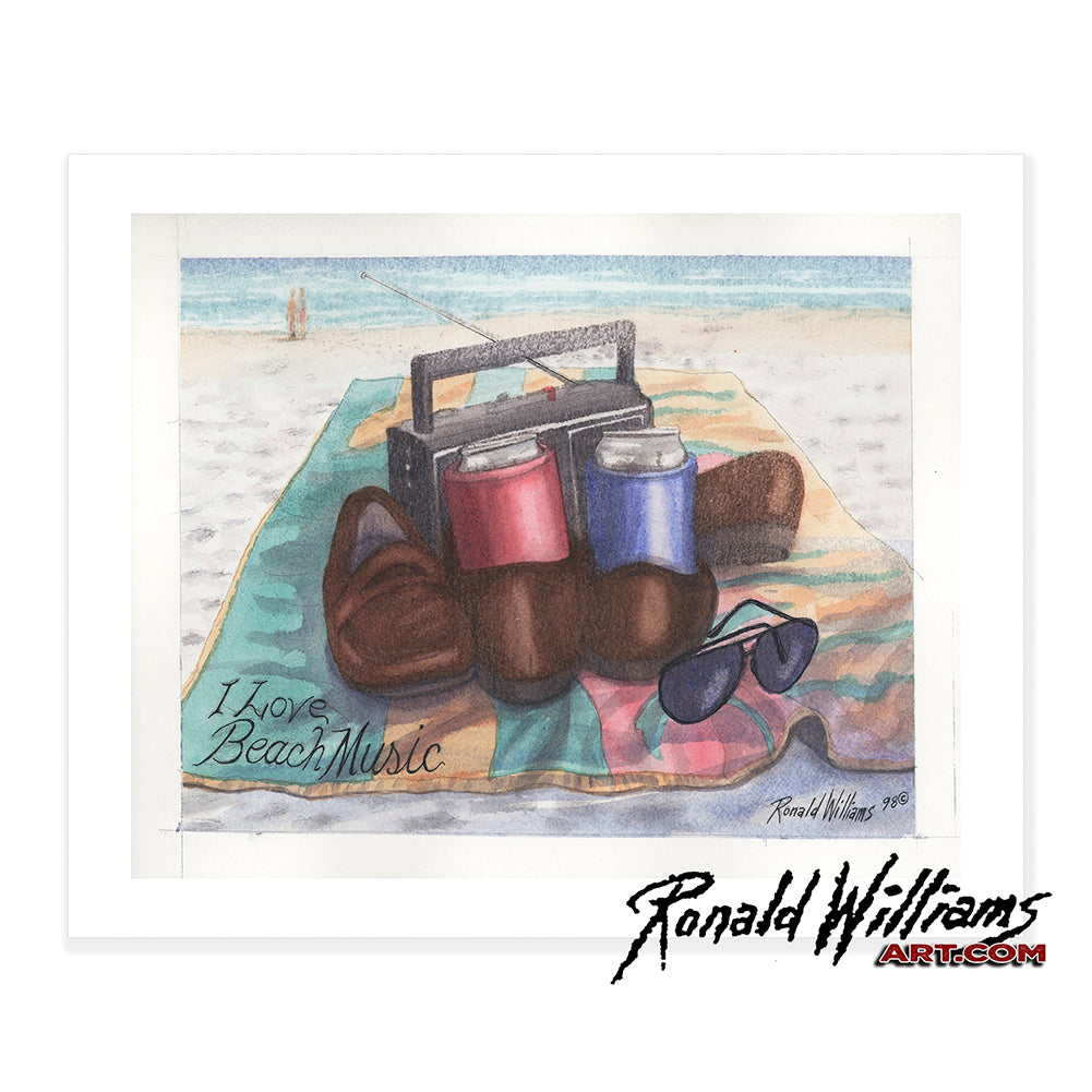 Prints - Beach Blanket and Radio I Love Beach Music