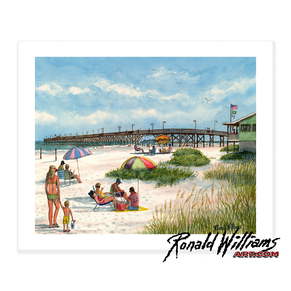 Prints - Oak Island North Carolina Fishing Pier