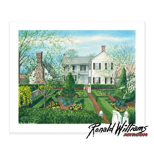 Prints - Colorful Water Garden and House