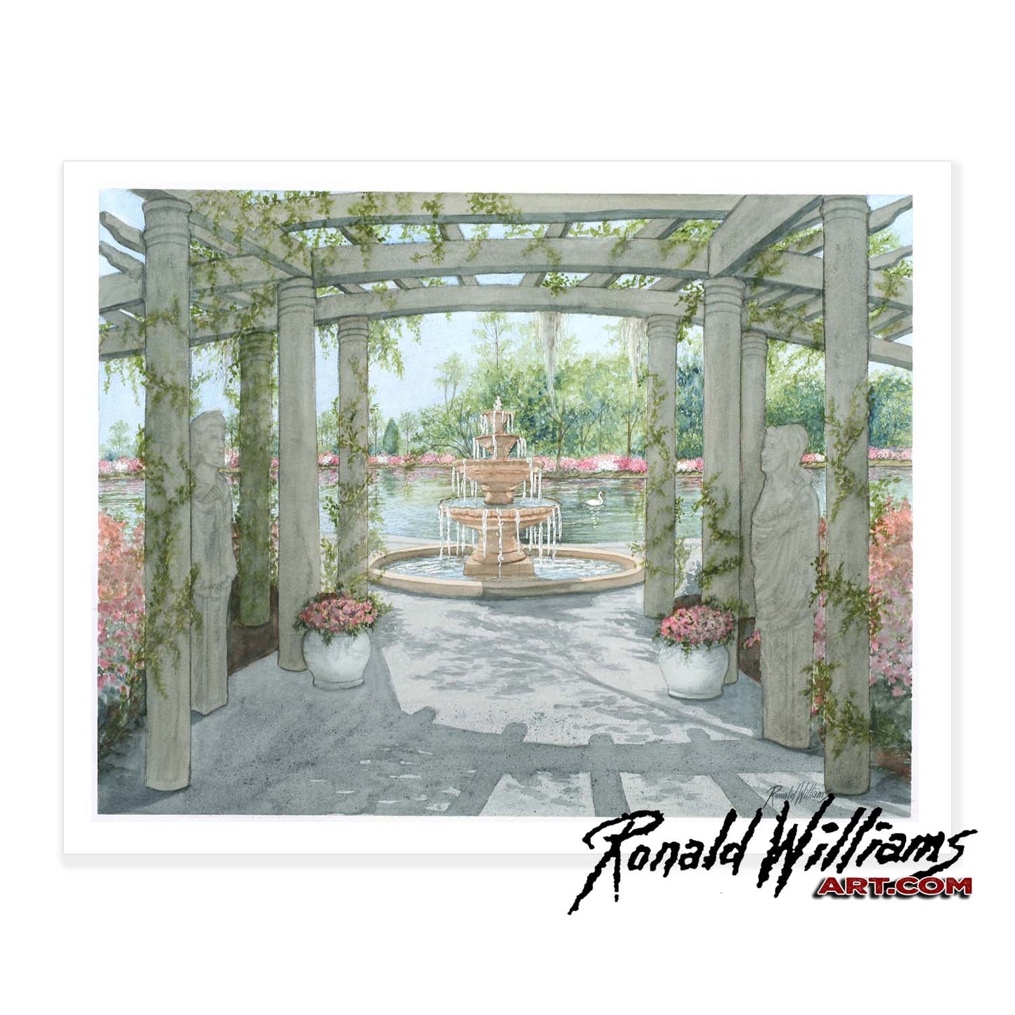 Prints - Historic Wilmington North Carolina Airlie Fountain