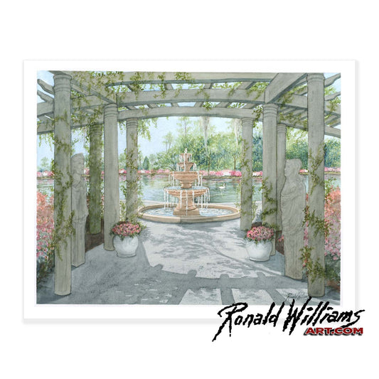 Prints - Historic Wilmington North Carolina Airlie Fountain