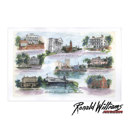 Prints - Historic Wilmington North Carolina Landmarks Collage