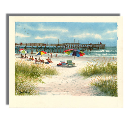 Prints - Ocean Isle Crescent Pier North Carolina Marina