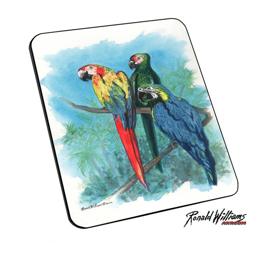 Mouse Pad - Three Parrots Together