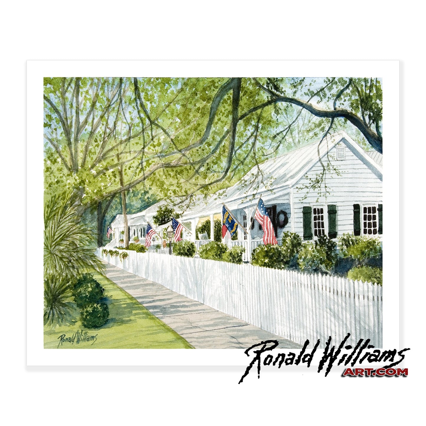 Prints - American Flags On Porches