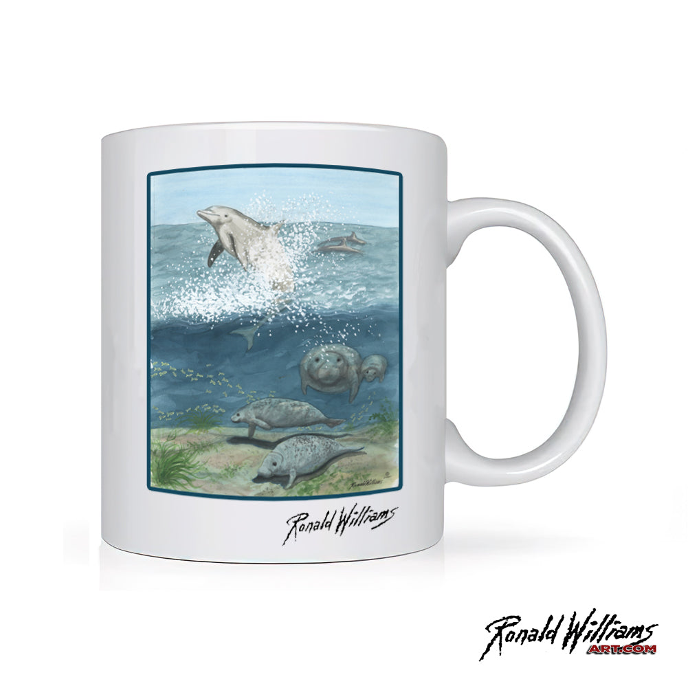 Coffee Mug - Ocean Sea Life Manatees and Dolphins