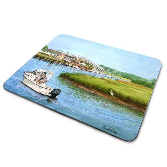 Mouse Pad - Ocean Isle North Carolina Waterway and Bridge