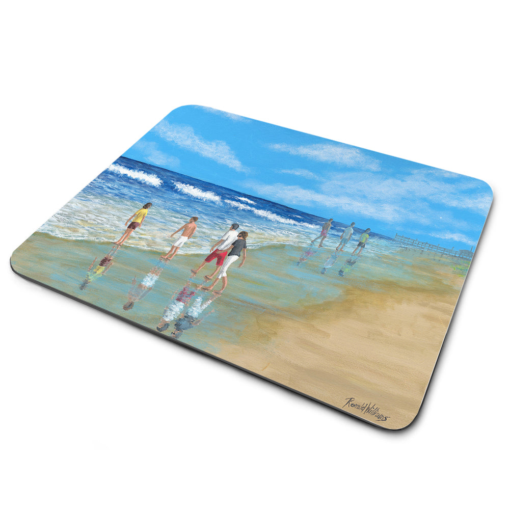 Mouse Pad - Ocean Reflections Walking on the Beach