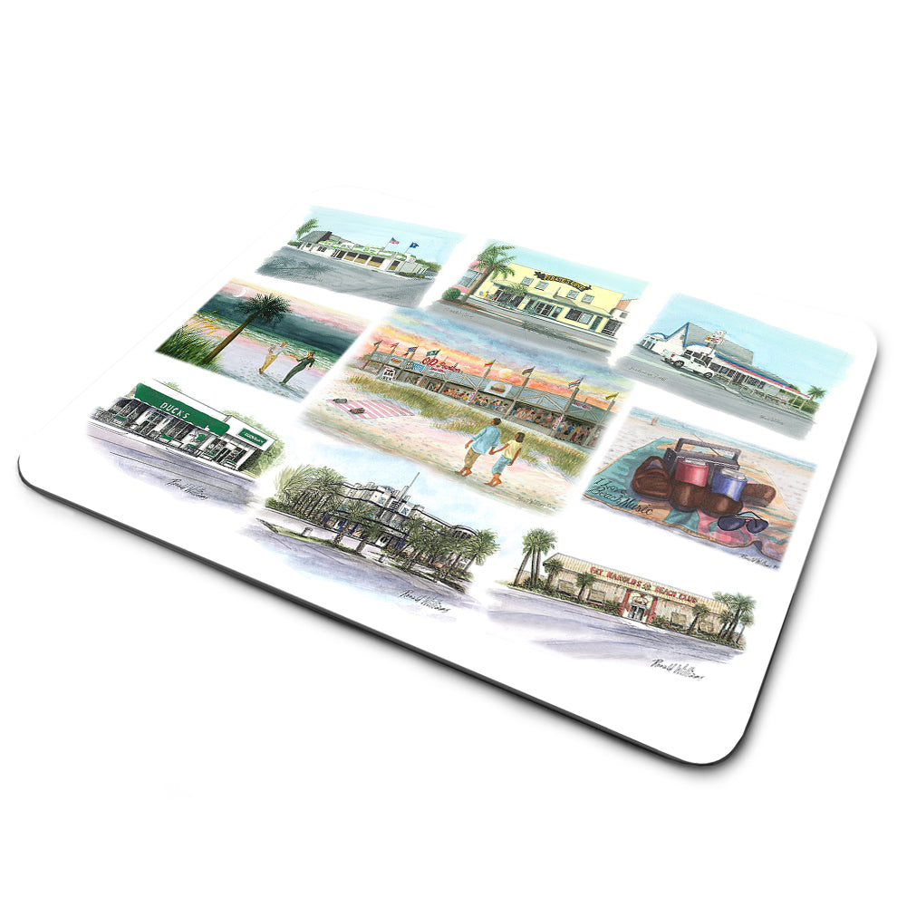 Mouse Pad - Ocean Drive Beach Clubs Montage