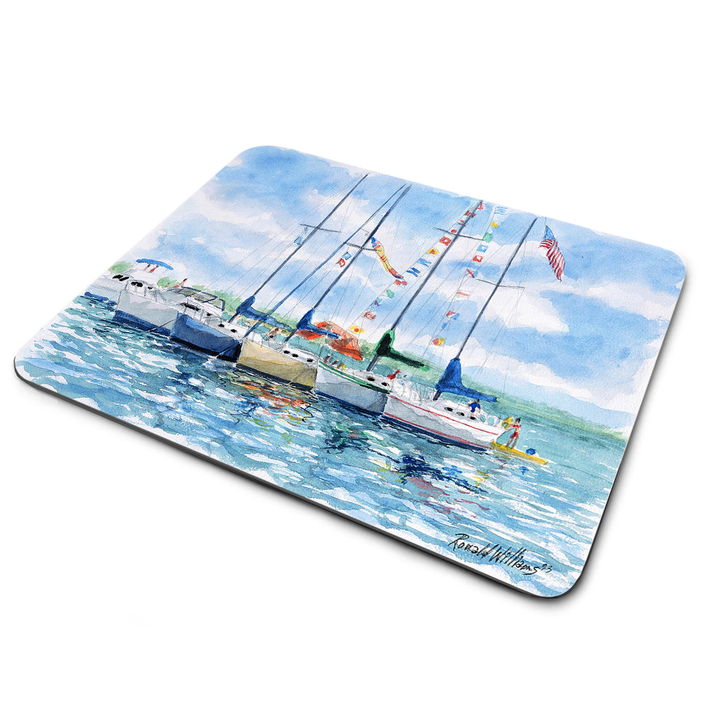 Mouse Pad - Rafted Sailboats Tied Together