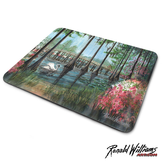Mouse Pad - Beautiful White Swan Chilling Out