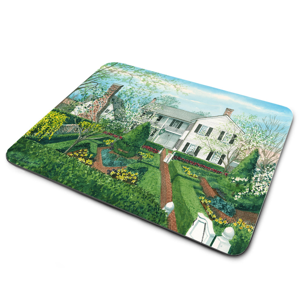 Mouse Pad - Colorful Water Garden and House