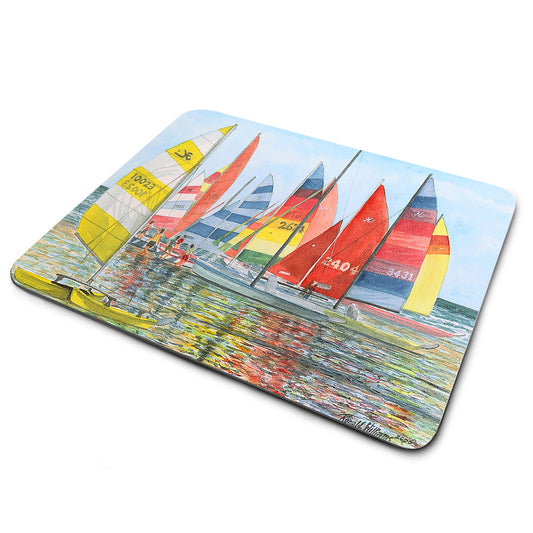 Mouse Pad - A Fun Day with Hobie Cats Sailboats