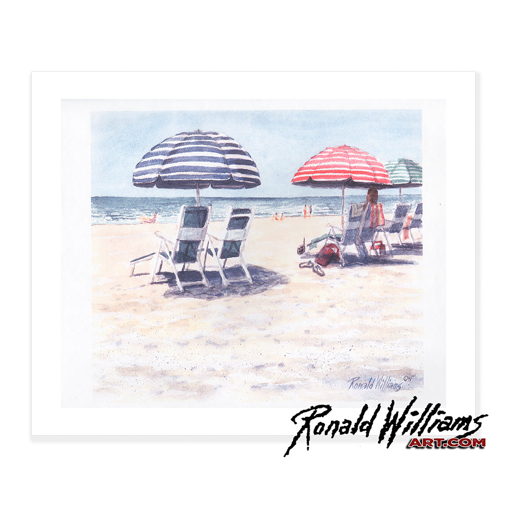 Prints - Beach Chairs and Beach Umbrellas