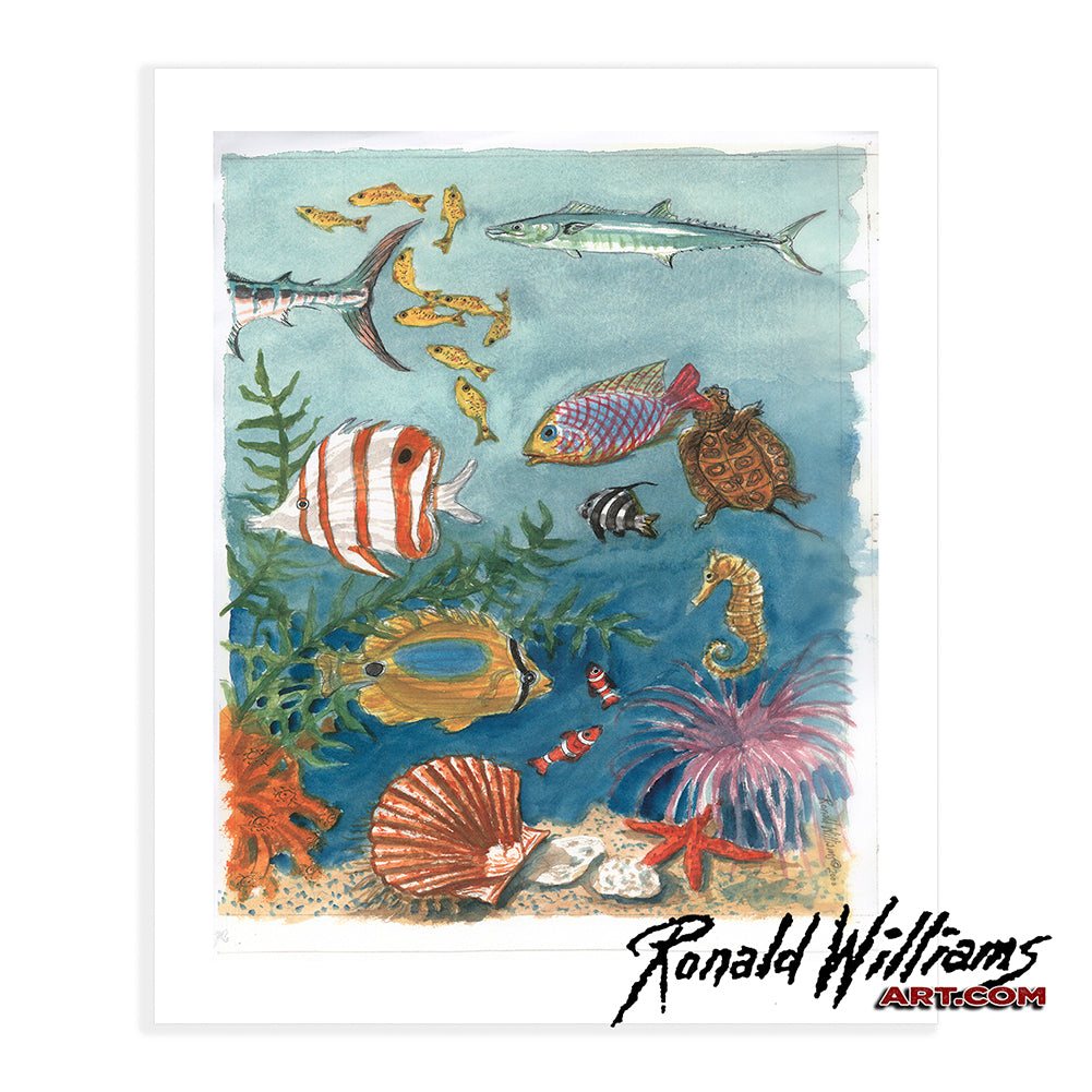 Prints - So Many Colorful Reef Fish So Little Time