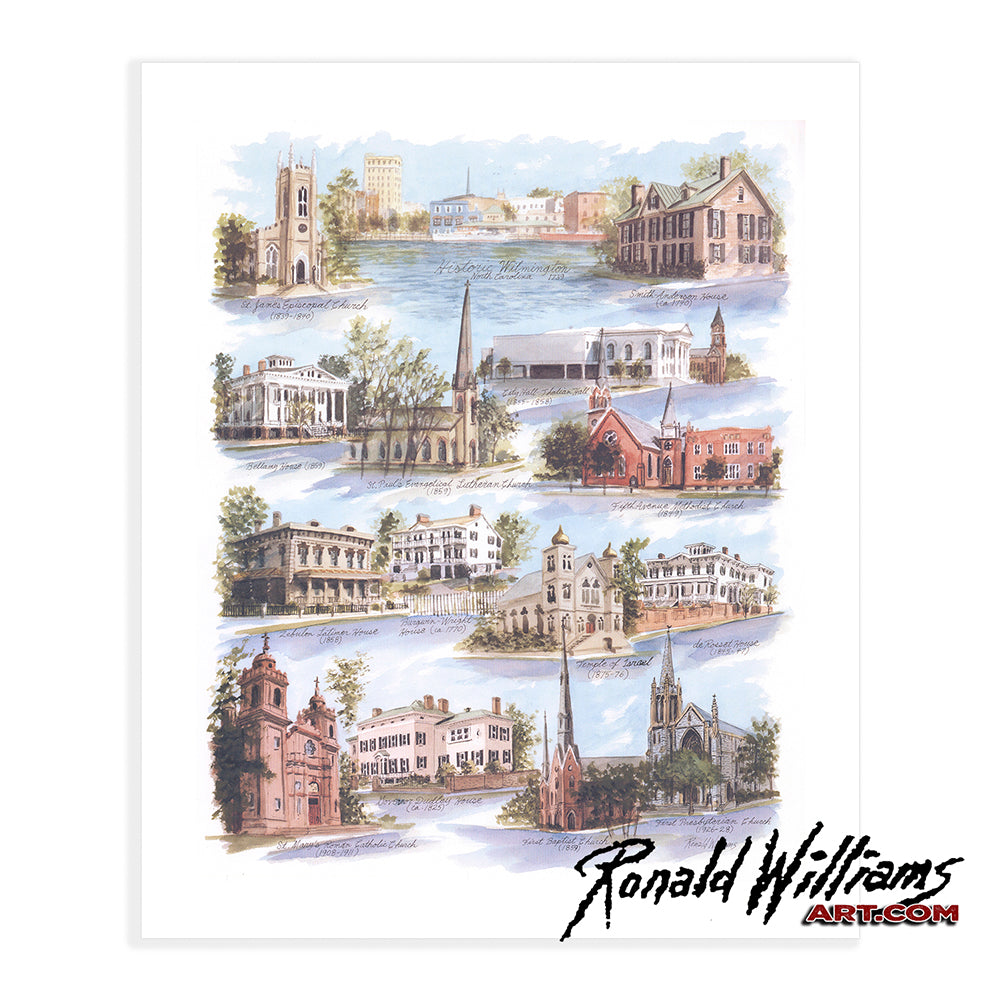 Prints - Historic Wilmington North Carolina Landmarks Collage