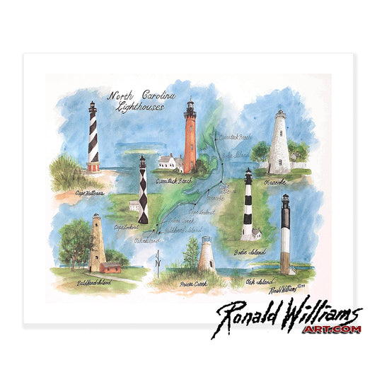 Prints - Lighthouses of North Carolina Montage