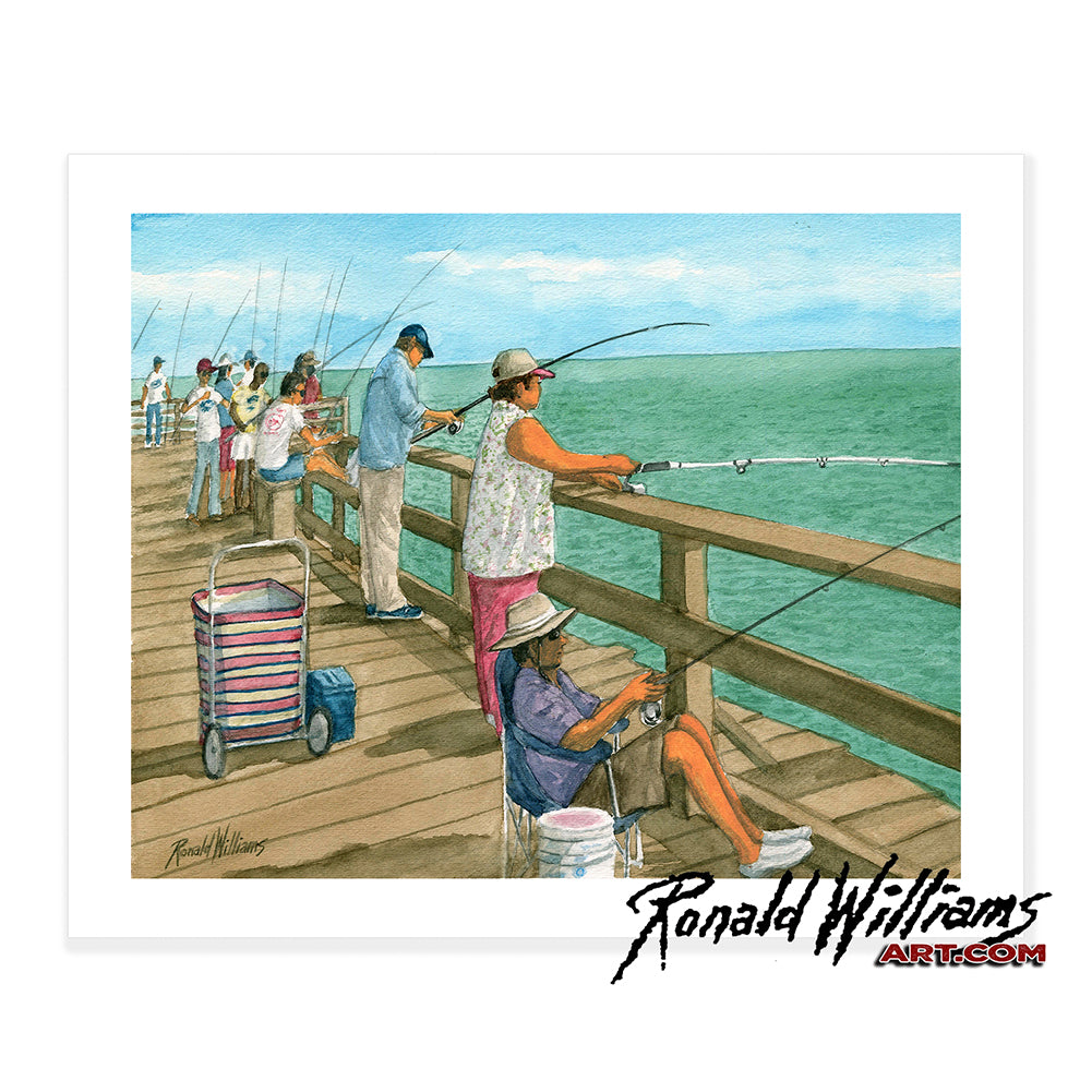 Prints - Fishing From A Fishing Pier