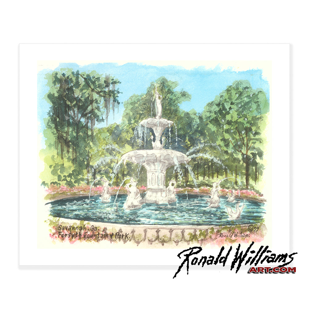 Prints - Forsyth Fountain Park Savannah Georgia