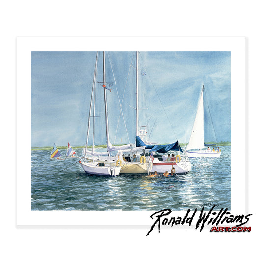 Prints - Anchored Sailboats for the Day