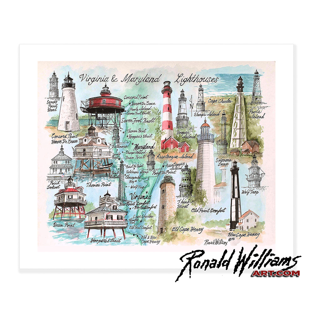 Prints - Virginia and Maryland Historic Lighthouses